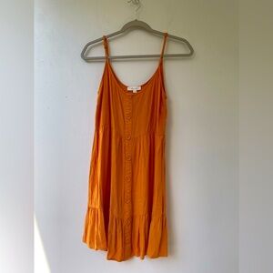 Orange Button-Down Mini Dress